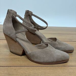 EILEEN FISHER Women’s Tilda Suede Stacked Heeled Strappy Heel size 9.5